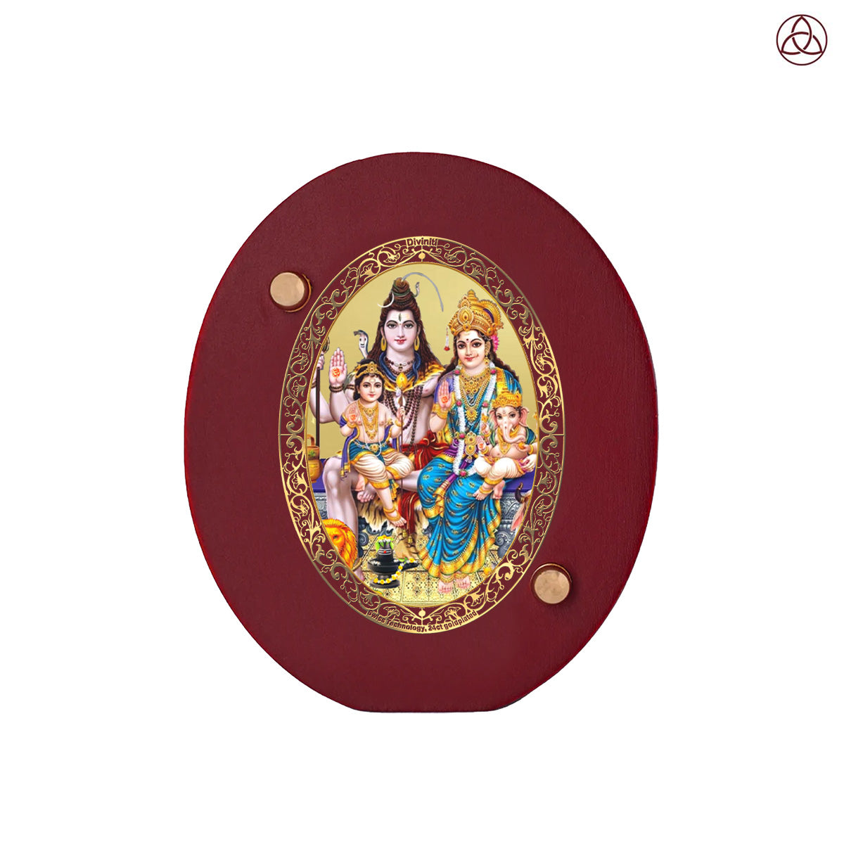 Shiva Parivar Car Dashboard & Tabletop Photo Frame in 24K gold plated royal foil