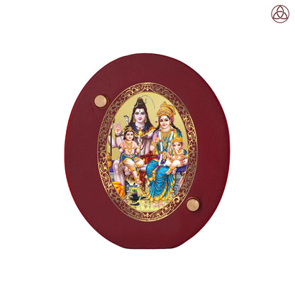 Shiva Parivar Car Dashboard & Tabletop Photo Frame in 24K gold plated royal foil