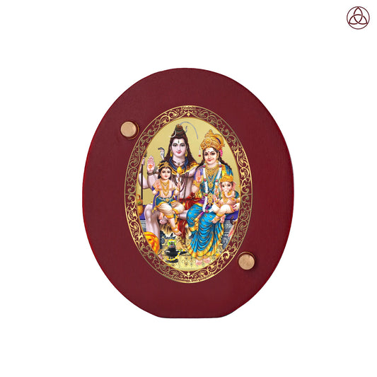 Shiva Parivar Car Dashboard & Tabletop Photo Frame in 24K gold plated royal foil