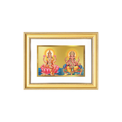 Diviniti 24K Gold Plated Lakshmi Ganesha (Classic) Divine Wall Frame for Home Mandir & Office Decor | Luxury Spiritual Gift