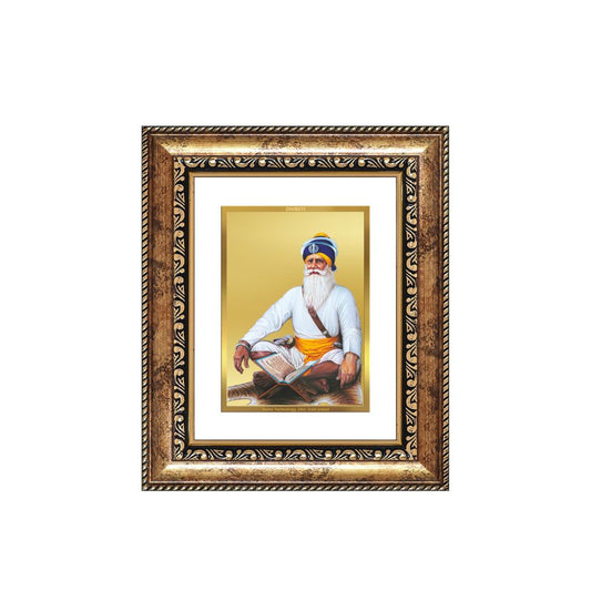 Diviniti 24K Gold Plated Baba Deep Singh Sacred Sikh Table Top Frame for Home Decor & Office Ambiance | Premium Spiritual Gift