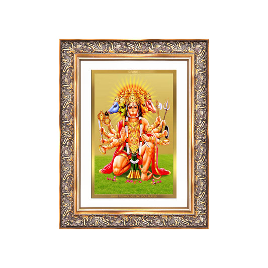 Panchmukhi Hanuman | Five-Faced Hanuman Wall Mount Photo Frame in 24K Gold Plated Foil