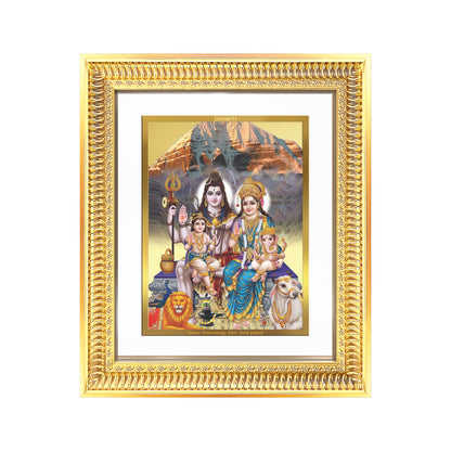 Diviniti 24K Gold Plated Shiv Parivar (Classic) Divine Wall Frame for Home Mandir & Office Decor | Luxury Spiritual Gift