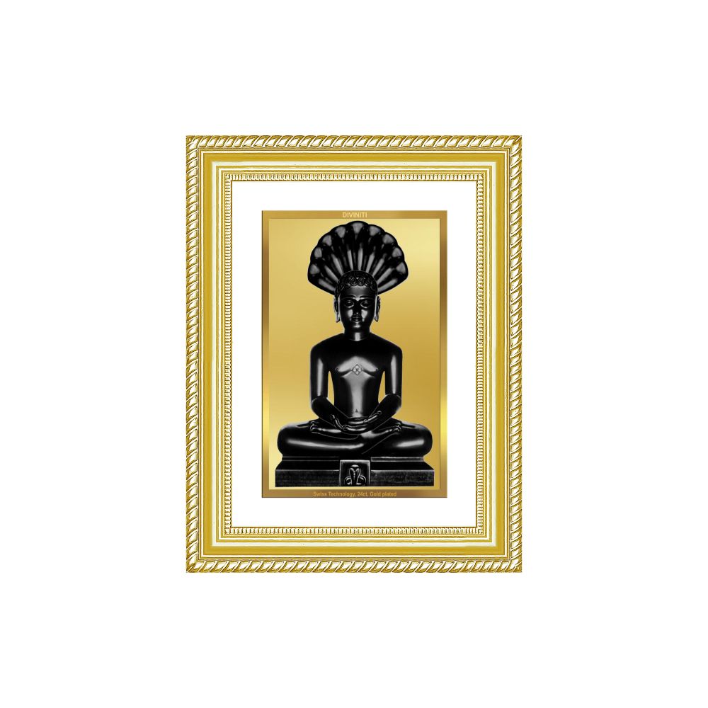 Diviniti 24K Gold Plated Parshvanath (Classic) Divine Wall Frame for Home Mandir & Office Decor | Luxury Spiritual Gift