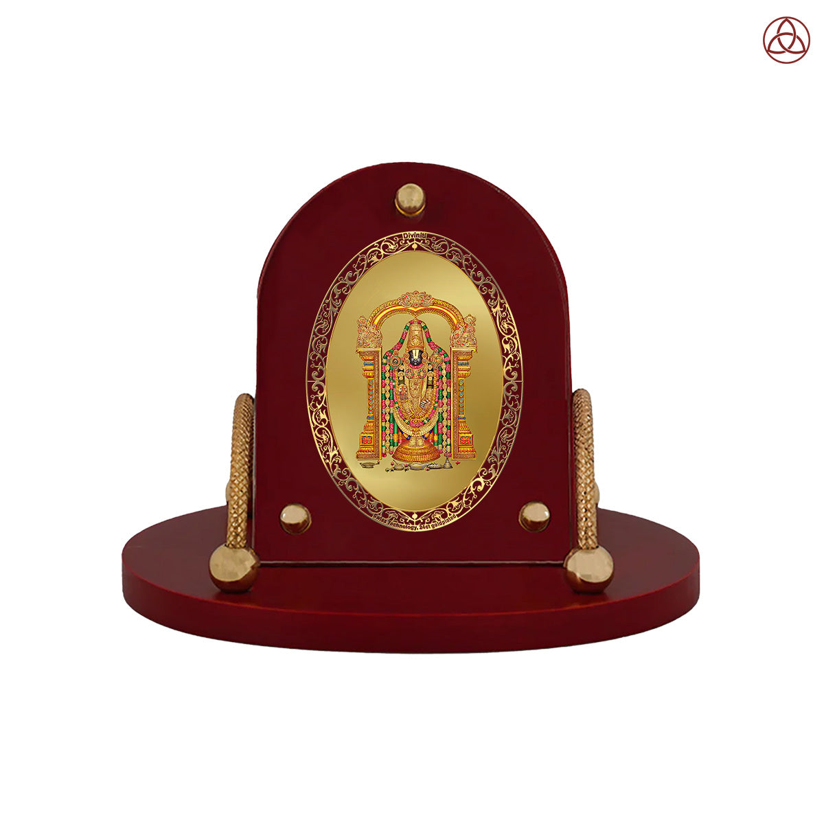 Tirupati Balaji – Lord Venkateshwara 24K Gold Plated Divine Photo Frame for Car Dashboard, Home Décor & Tabletop | Blessings of Wealth, Prosperity & Protection