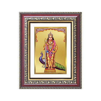 Diviniti 24K Gold Plated Murugan (Classic) Divine Wall and Table Top Frame for Home Mandir & Office Decor | Luxury Spiritual Gift