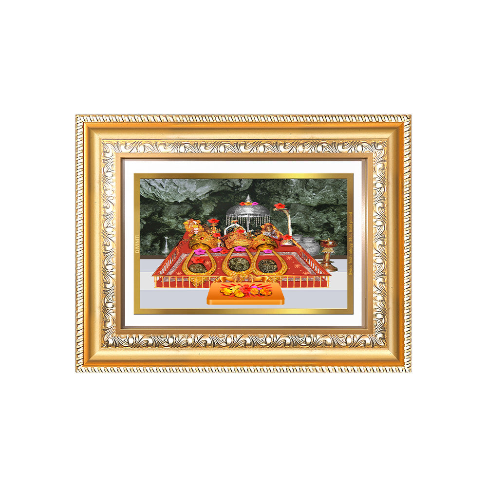 Diviniti 24K Gold Plated Mata Ka Darbar (Classic) Divine Wall Frame for Home Mandir & Office Decor | Luxury Spiritual Gift