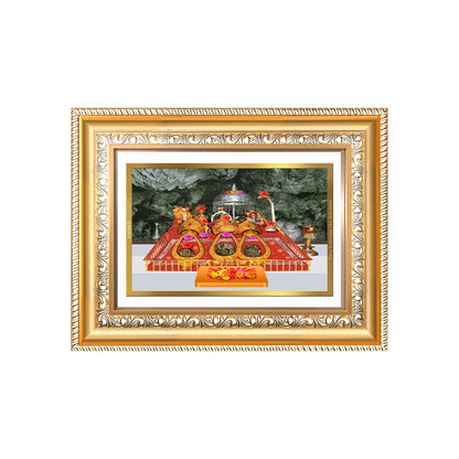 Diviniti 24K Gold Plated Mata Ka Darbar (Classic) Divine Wall Frame for Home Mandir & Office Decor | Luxury Spiritual Gift