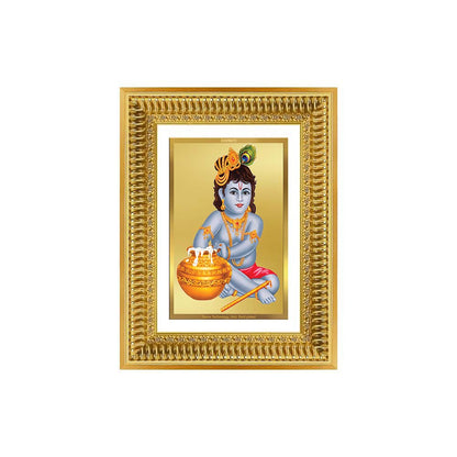 Diviniti 24K Gold Plated Bal Gopal Divine Wall Frame for Home Mandir & Office Decor | Luxury Spiritual Gift