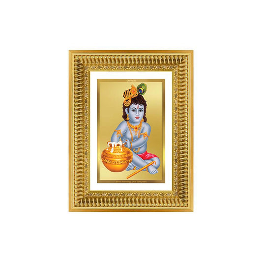 Diviniti 24K Gold Plated Bal Gopal Divine Wall Frame for Home Mandir & Office Decor | Luxury Spiritual Gift