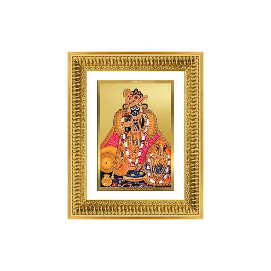 Diviniti 24K Gold Plated Banke Bihari Ji (Classic) Divine Wall Frame for Home Mandir & Office Decor | Luxury Spiritual Gift