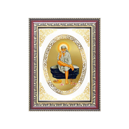 Sai Baba | Divine Shirdi Wall & Tabletop Royal Photo Frame in 24K Gold Plated Foil