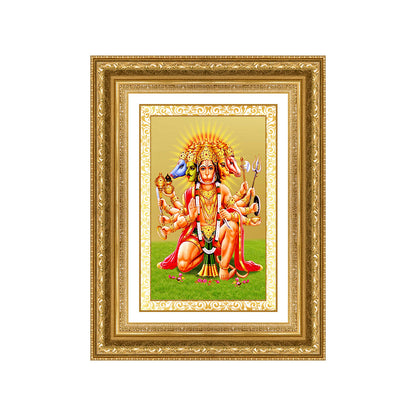 Diviniti 24K Gold Plated Panchmukhi Hanuman (Classic) Divine Wall Frame for Home Mandir & Office Decor | Luxury Spiritual Gift