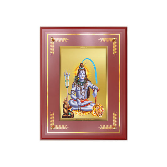 Diviniti 24K Gold Plated Lord Shiva Sacred Blessing Frame | Tranquility, Power & Divine Presence