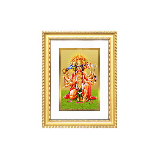 Diviniti 24K Gold Plated Panchmukhi Hanuman (Classic) Divine Wall Frame for Home Mandir & Office Decor | Luxury Spiritual Gift