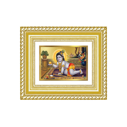 Diviniti 24K Gold Plated Laddu Gopal Divine Table Top Frame for Home Mandir & Office Decor | Luxury Spiritual Gift