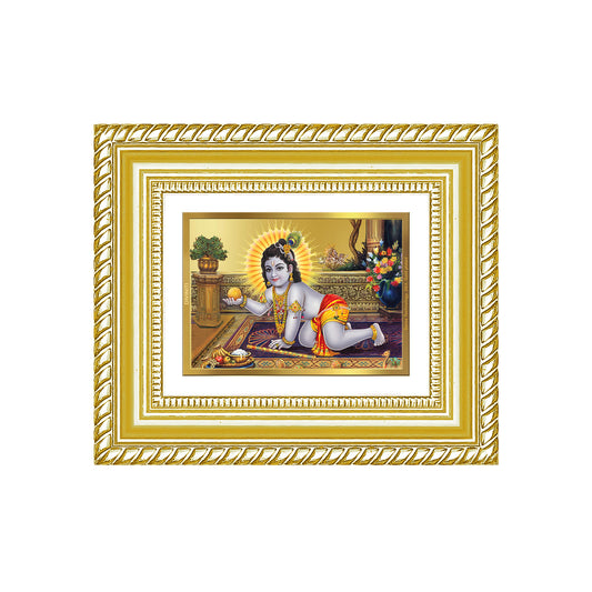 Diviniti 24K Gold Plated Laddu Gopal Divine Table Top Frame for Home Mandir & Office Decor | Luxury Spiritual Gift