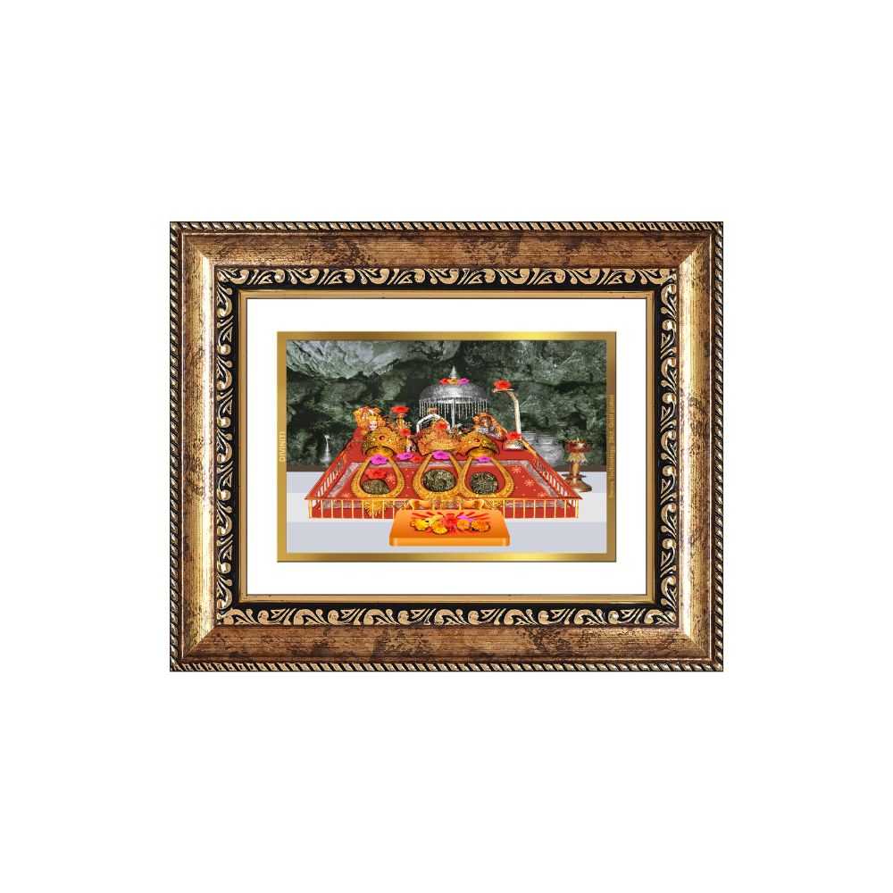 Diviniti 24K Gold Plated Mata Ka Darbar (Classic) Divine Wall and Table Top Frame for Home Mandir & Office Decor | Luxury Spiritual Gift