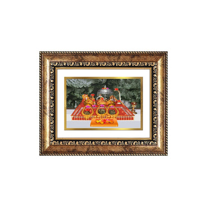 Diviniti 24K Gold Plated Mata Ka Darbar (Classic) Divine Wall and Table Top Frame for Home Mandir & Office Decor | Luxury Spiritual Gift