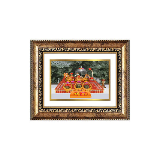 Diviniti 24K Gold Plated Mata Ka Darbar (Classic) Divine Wall and Table Top Frame for Home Mandir & Office Decor | Luxury Spiritual Gift