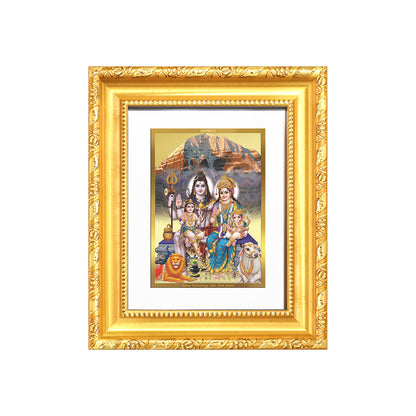 Diviniti 24K Gold Plated Shiv Parivar |Divine Table Top Frame for Home Mandir & Office Decor | Luxury Spiritual Gift