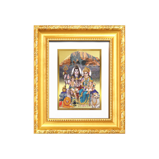 Diviniti 24K Gold Plated Shiv Parivar |Divine Table Top Frame for Home Mandir & Office Decor | Luxury Spiritual Gift