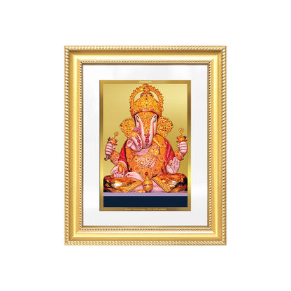 Diviniti 24K Gold Plated Dagadu Ganesha (Classic) Divine Wall Frame for Home Mandir & Office Decor | Luxury Spiritual Gift
