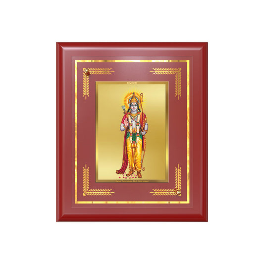 Diviniti 24K Gold Plated Lord Ram Ji Blessing Tabletop Photo Frame | Dharma, Strength & Divine Grace | MDF Size 1