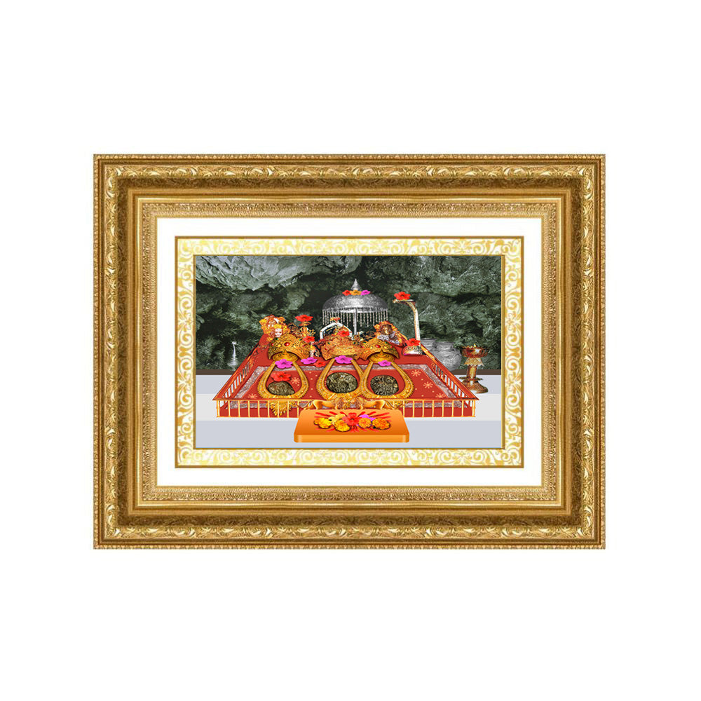 Diviniti 24K Gold Plated Mata Ka Darbar (Classic) Divine Wall Frame for Home Mandir & Office Decor | Luxury Spiritual Gift