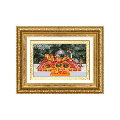 Diviniti 24K Gold Plated Mata Ka Darbar (Classic) Divine Wall Frame for Home Mandir & Office Decor | Luxury Spiritual Gift