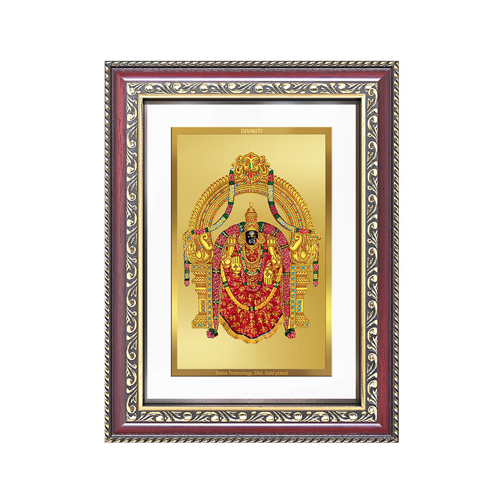 Diviniti 24K Gold Plated Padmavati (Classic) Divine Wall Frame for Home Mandir & Office Decor | Luxury Spiritual Gift