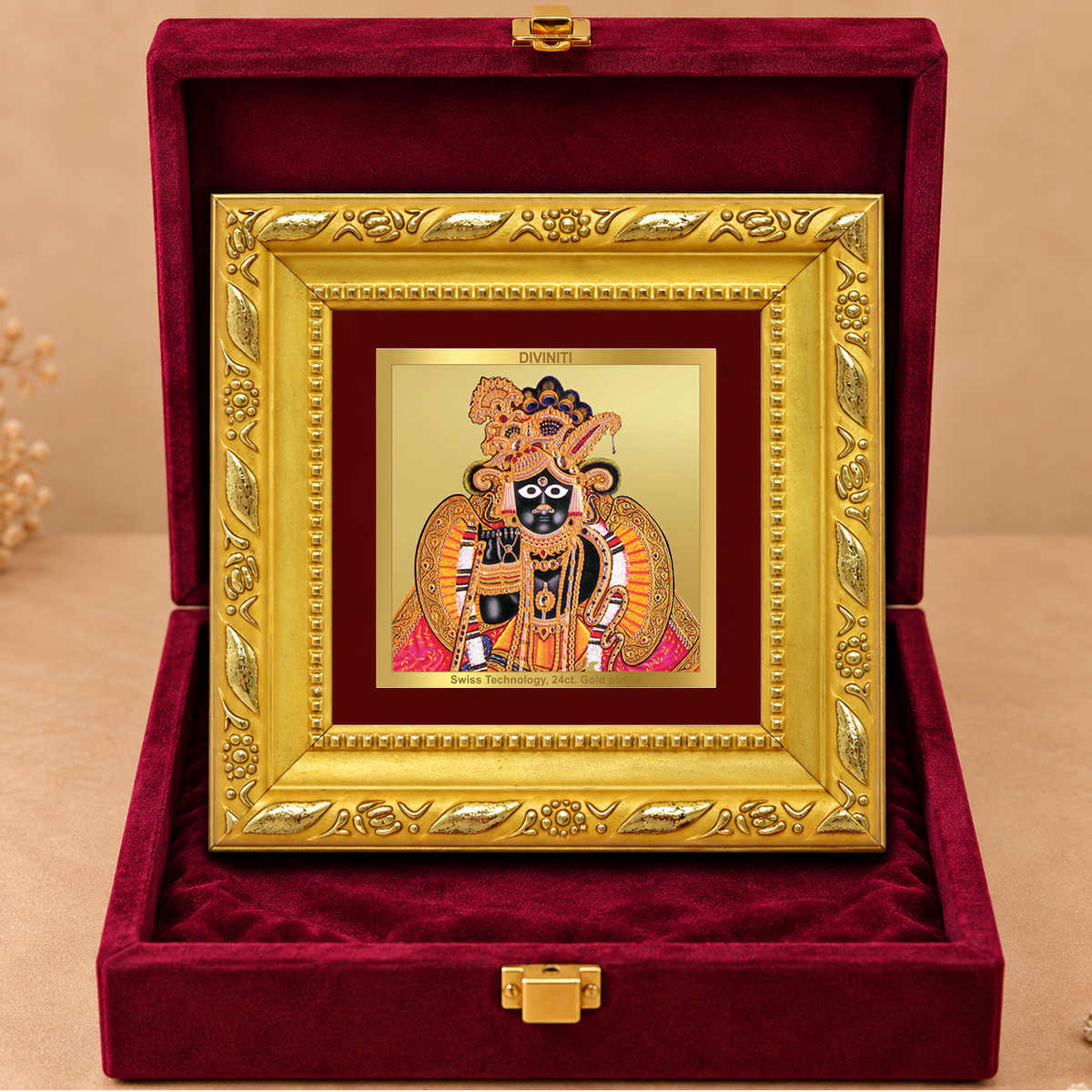 24K Gold-Plated Banke Bihari Frame | Premium Gift Box | 10x10 CM