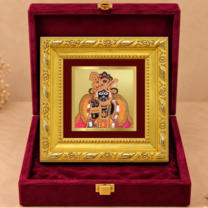 24K Gold-Plated Banke Bihari Frame | Premium Gift Box | 10x10 CM