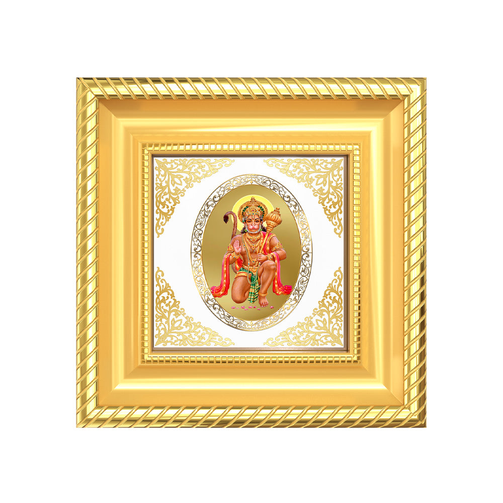 Hanuman with Blessings | Divine Bajrangbali Royal Tabletop Photo Frame in 24K Gold Plated Foil