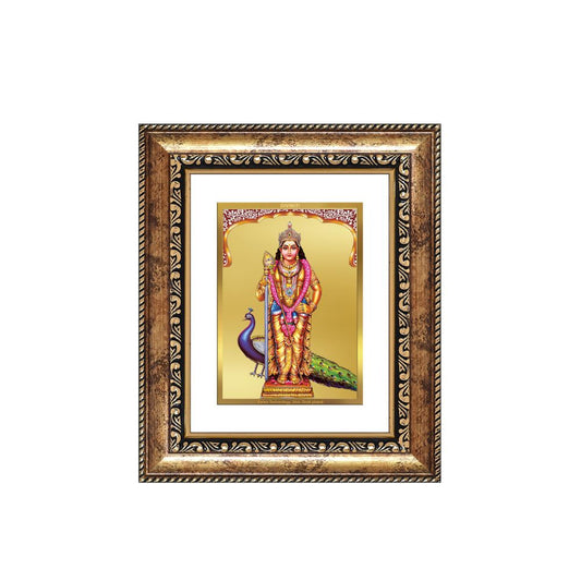 Diviniti 24K Gold Plated Murugan Divine Table Top Frame for Home Mandir & Office Decor | Luxury Spiritual Gift