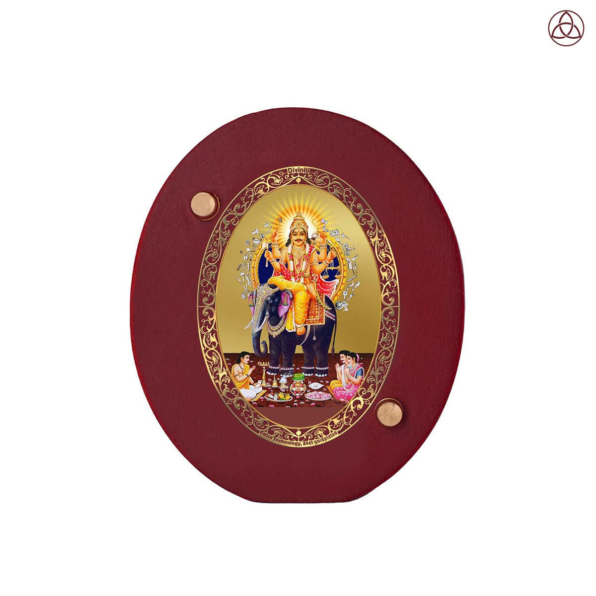 Vishwakarma Car Dashboard & Tabletop Photo Frame in 24K gold plated royal foil