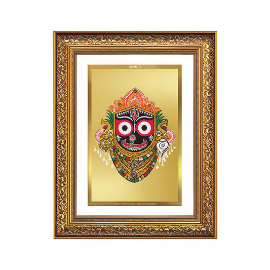 Diviniti 24K Gold Plated Jagannath (Classic) Divine Wall Frame for Home Mandir & Office Decor | Luxury Spiritual Gift