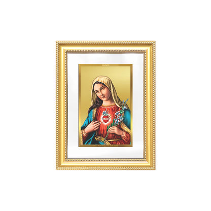 Diviniti 24K Gold Plated Mother Mary (Classic) Divine Wall Frame for Home Mandir & Office Decor | Luxury Spiritual Gift