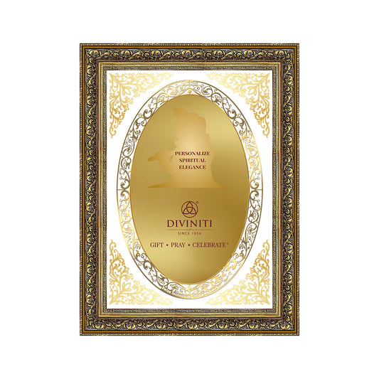 Diviniti Double Glass Frame Personalised Wall Mount Photo Frame in 24K Gold Plated Foil