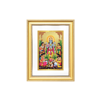 Diviniti 24K Gold Plated Satyanarayan (Classic) Divine Wall Frame for Home Mandir & Office Decor | Luxury Spiritual Gift