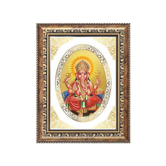 Lord Ganesha | Divine Wall & Tabletop Royal Photo Frame in 24K Gold Plated Foil
