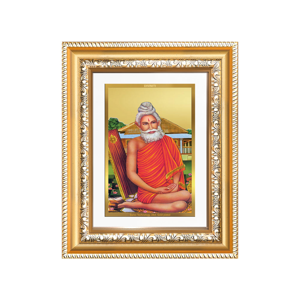 Diviniti 24K Gold Plated Baba Lokenath (Classic) Divine Wall and Table Top Frame for Home Mandir & Office Decor | Luxury Spiritual Gift
