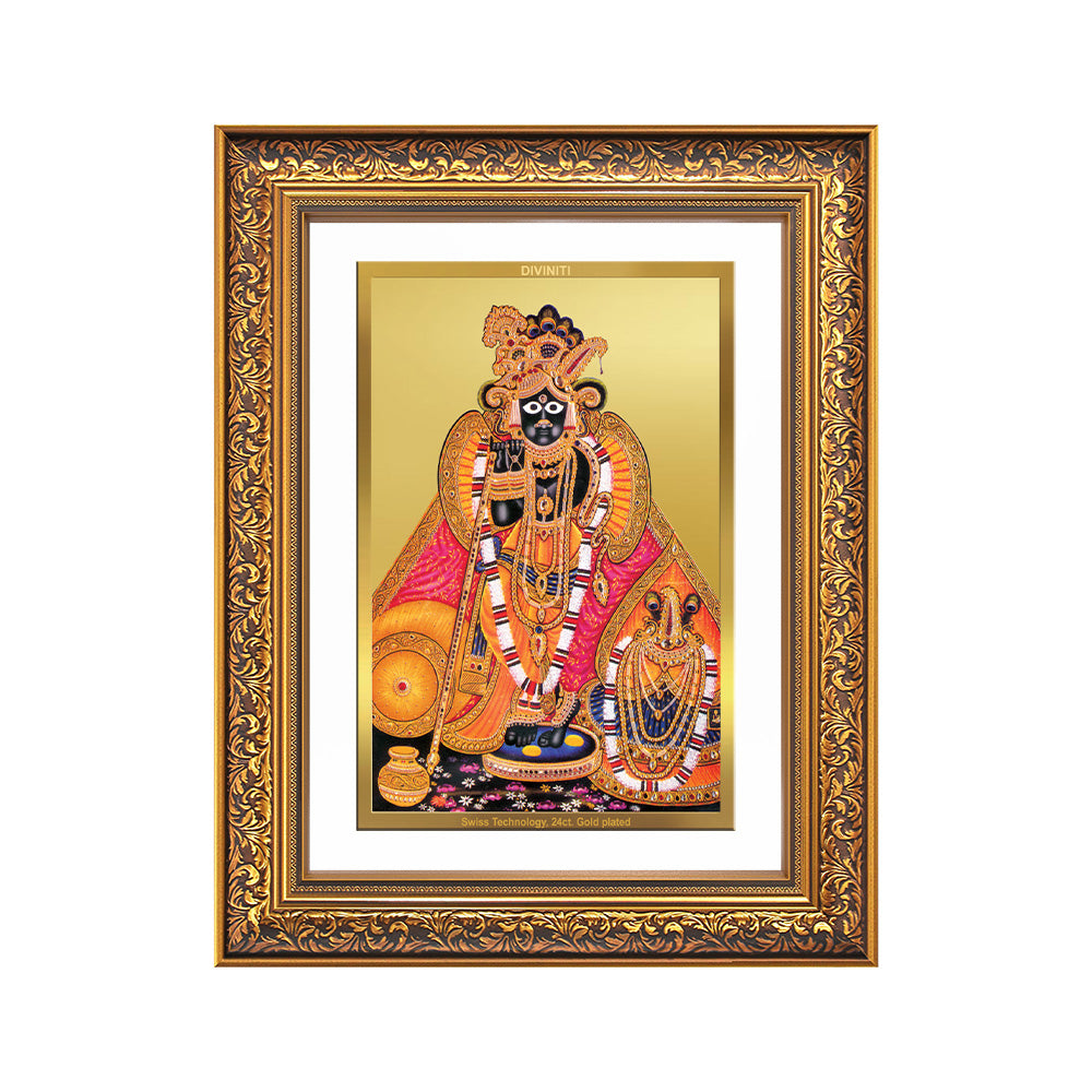 Diviniti 24K Gold Plated Banke Bihari Ji (Classic) Divine Wall Frame for Home Mandir & Office Decor | Luxury Spiritual Gift