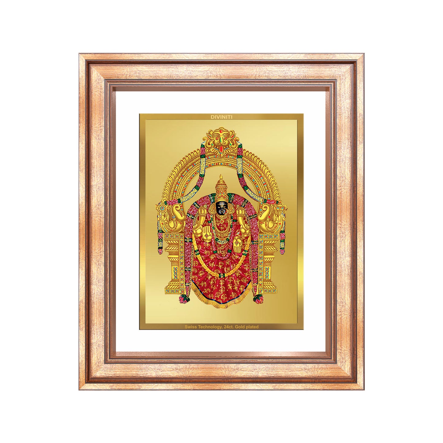 Diviniti 24K Gold Plated Padmavati (Classic) Divine Wall Frame for Home Mandir & Office Decor | Luxury Spiritual Gift