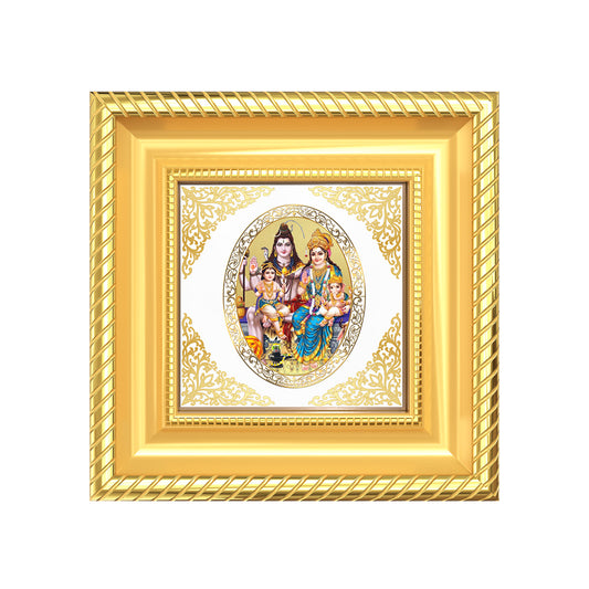 Shiv Parivar | Divine Shiva Family Royal Tabletop Photo Frame in 24K Gold Plated Foil
