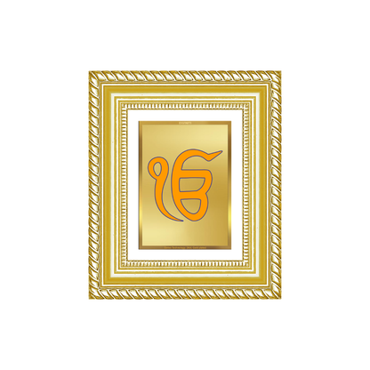 Diviniti 24K Gold Plated Ik Omkar Divine Table Top Frame for Home Mandir & Office Decor | Luxury Spiritual Gift