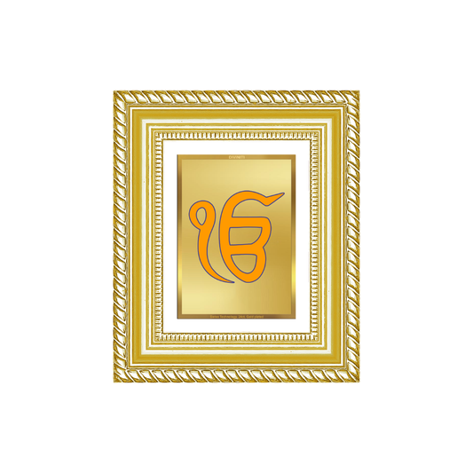 Diviniti 24K Gold Plated Ik Omkar Divine Table Top Frame for Home Mandir & Office Decor | Luxury Spiritual Gift