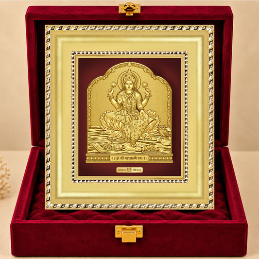 24K Gold-Plated Lakshmi Frame | Premium Gift Box | 11x12 CM