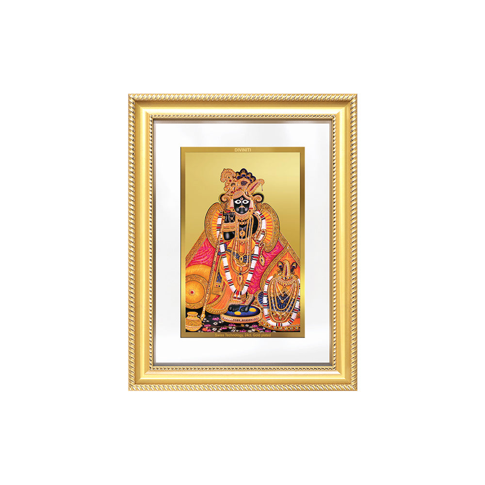 Diviniti 24K Gold Plated Banke Bihari Ji (Classic) Divine Wall Frame for Home Mandir & Office Decor | Luxury Spiritual Gift
