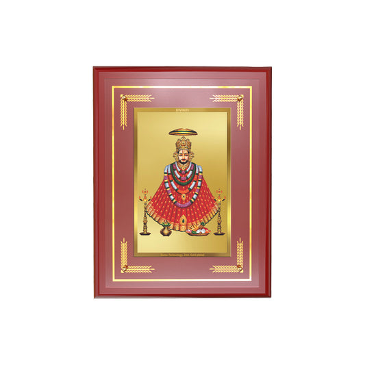 Diviniti 24K Gold Plated Khatu Shyam Ji Blessing Tabletop Photo Frame | Faith, Devotion & Divine Grace